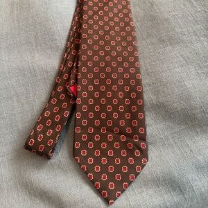 Cable Car Clothiers San Francisco Vintage  Silk Foulard Tie Printed in England